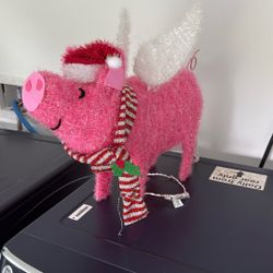 Flying Pig Christmas Decoration With Lights