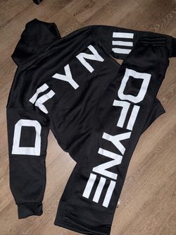 DFYNE Black Hoodie and Jogger Tracksuit Set
