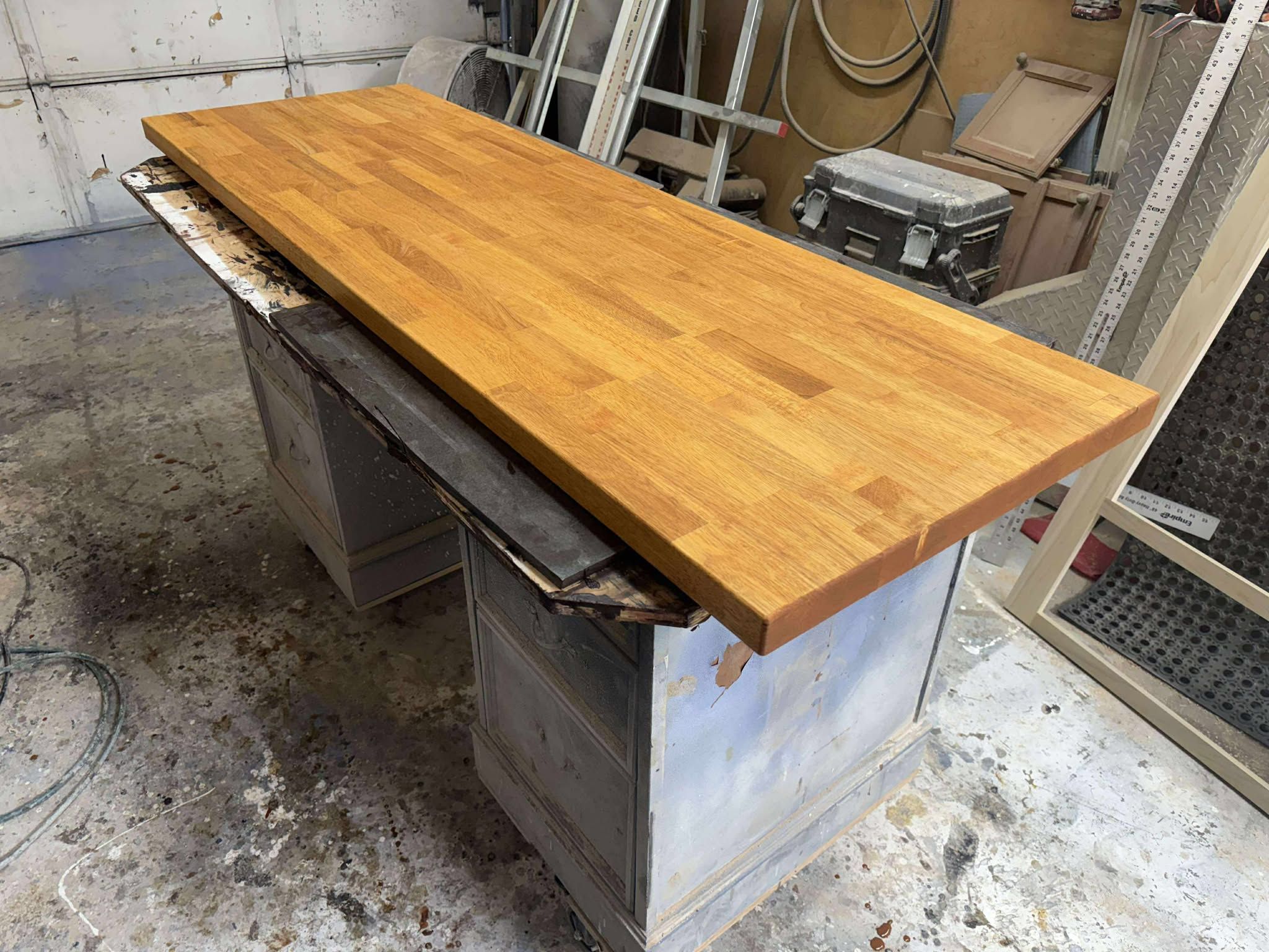 Butcher Block in Stain! It looks amazing!