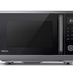 TOSHIBA ML2-EC10SA(BS) 8-In-1 Countertop Microwave With Air Fryer Microwave Combo, Convection, Broil, Odor Removal, Mute Function, 12.4" Position Memo