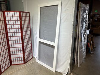 SCREEN TIGHT Vinylcraft 36 In. W x 80 In. H x 1 In. Thick White Vinyl Screen Door