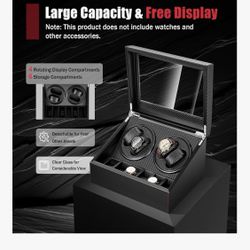 Automatic Watch Winder 4 Automatic Watches with 6 Watches Storages Carbon Fiber PU Rotating Watch Box with Super Quiet Motor Ideal Gift