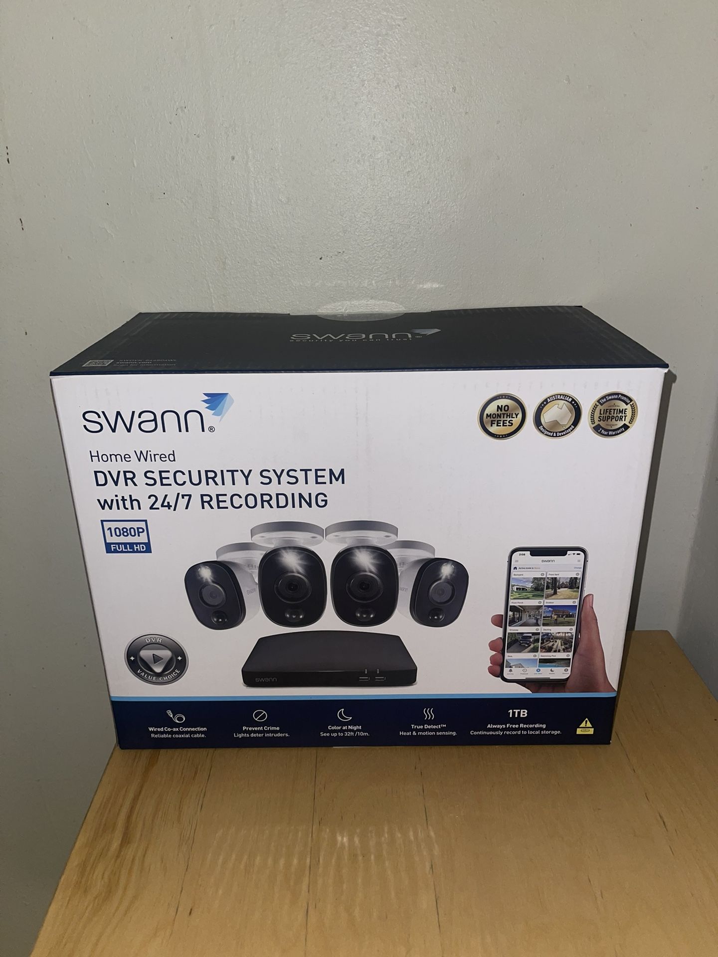 Swann HD Full Security Camera System With 4 Cameras NEW