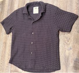 OAS Nearly Black Cuba Waffle Shirt Size Large