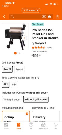TRAEGER PRO 22 PELLET GRILL IN BRONZE