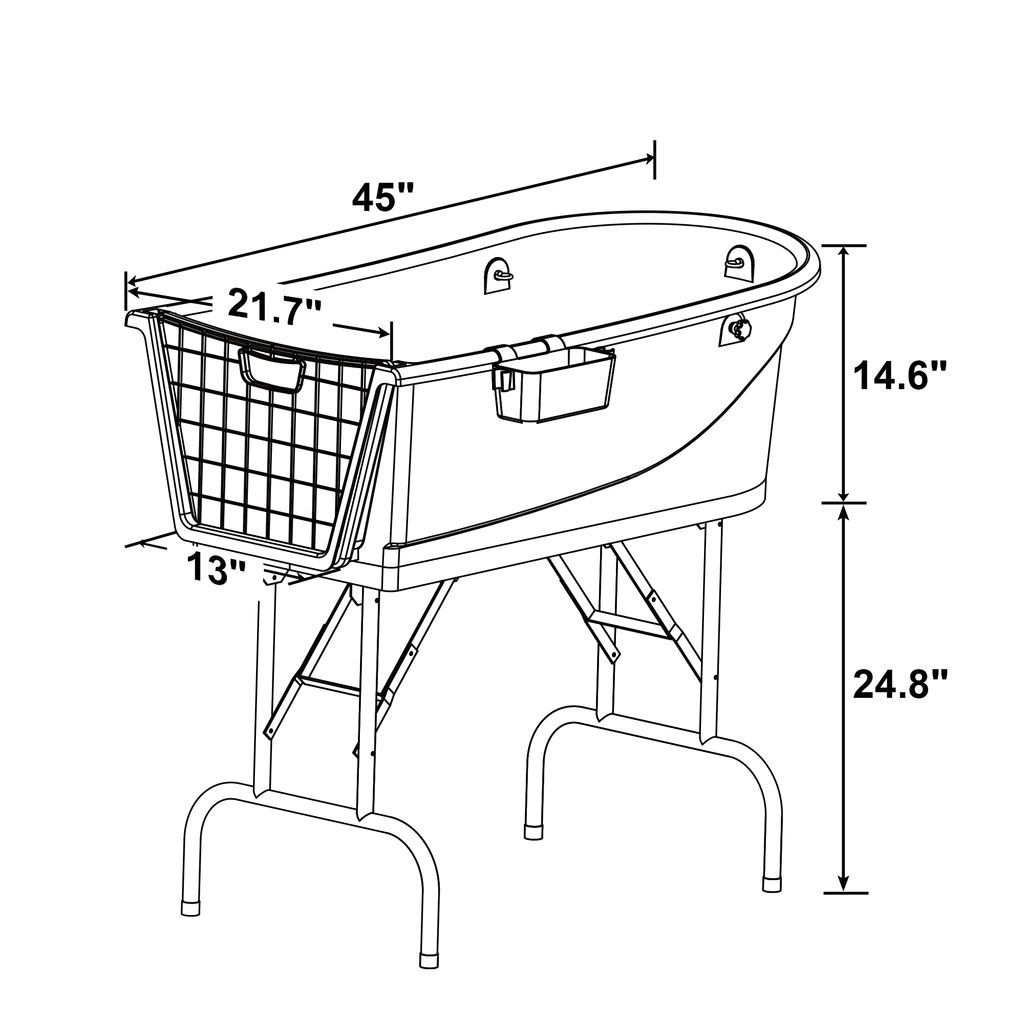 SHELANDY 45" PET GROOMING BATHTUB DOG WASH STATION HEAVY DUTY BATHING