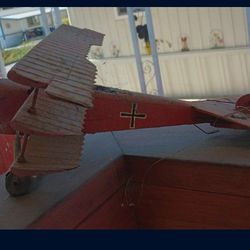 Painted Metal Model of the Red Baron's Plane