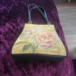 Antique Womans  Floral Handbag