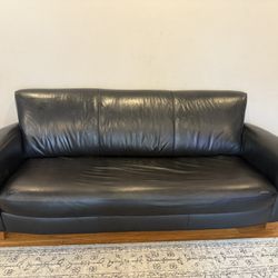 Natuzzi Leather Couch - Black