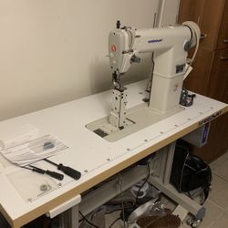 SPEEDWAY SW-810 Single Needle Post-bed Lockstitch Industrial Sewing Machine with Servo Motor, Table and Stand Included × 1 (Original Price Was $1397) 