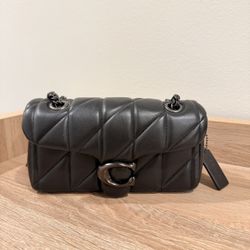 Authentic Coach Shoulder Tabby 20 Bag Quilting - Black