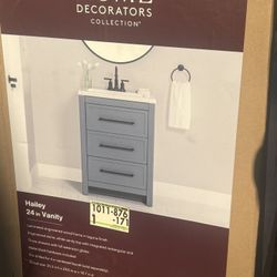 Hailey 25 in. Single Sink Laguna Blue Bath Vanity with White Cultured Marble Top (Assembled)