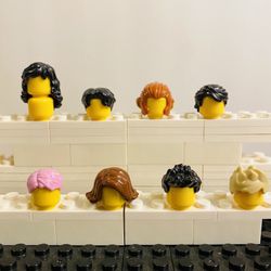 Custom LEGO Minifigure Hair Pieces Styles (8 Pack) | New Compatible Accessories