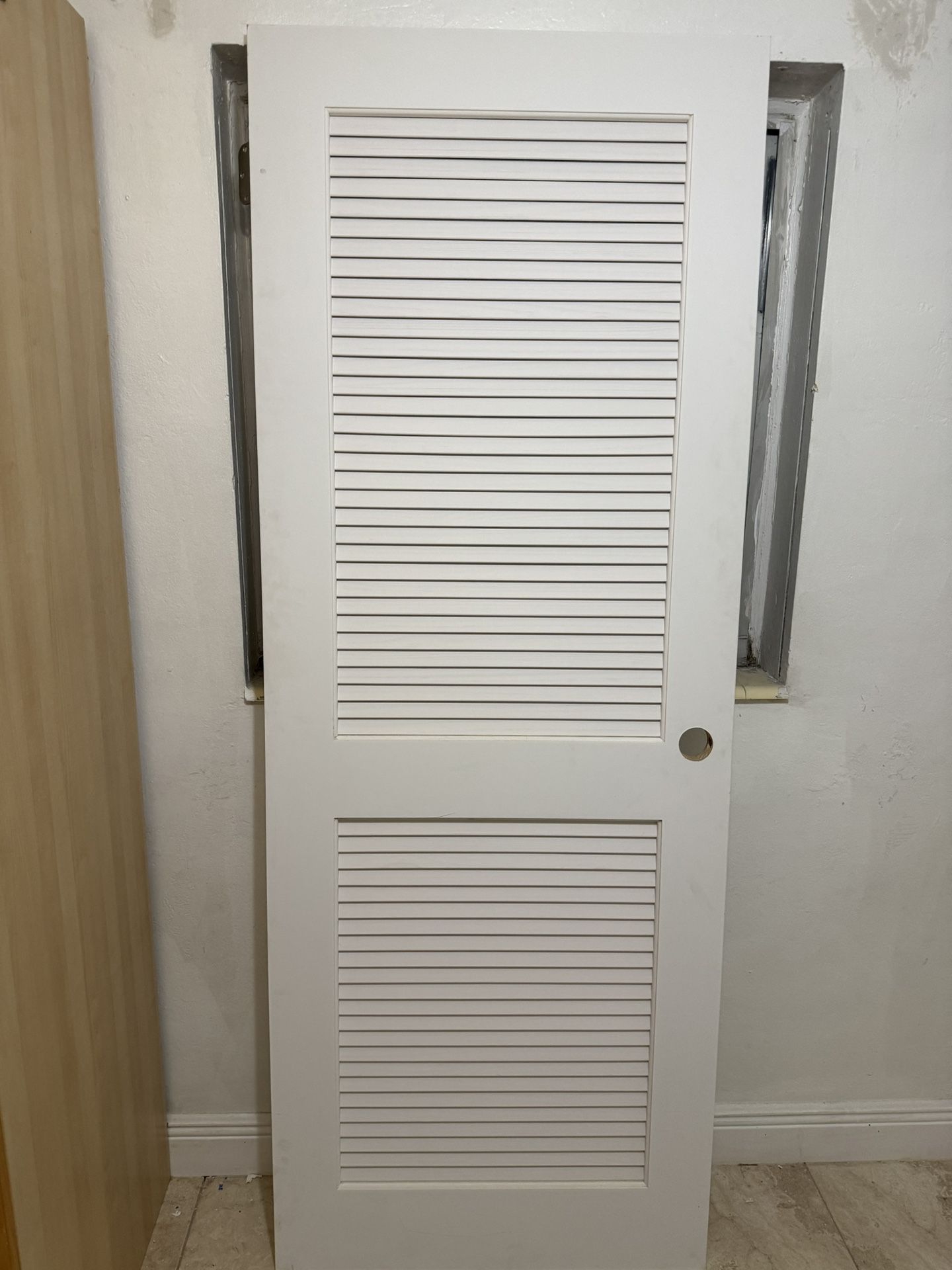 (2) Wooden Louver White  30X80 New Doors