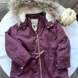 Girls Maroon Winter Jacket Size 4-5T – H&M