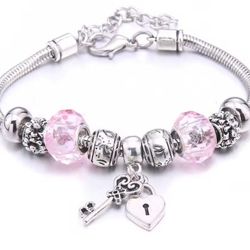 Pink Charm Bracelet Jewelry