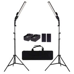 LED Video Light Battery Powered Photography Light Portable Handheld Wand,Dimmable 2K Photo Studio Light Kit with NP-970 Li-ion Battery and Sta