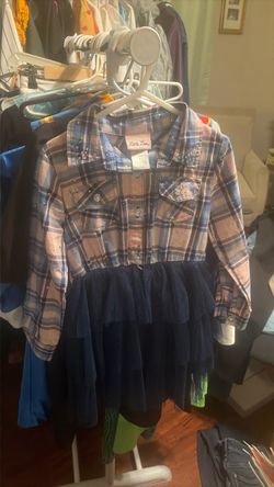 Girls Plaid Tutu Dress with Rhinestones