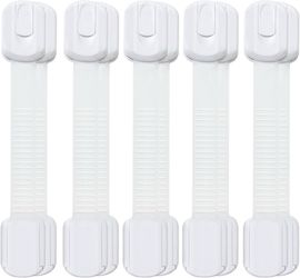 10Pack Child Safety Strap Locks Baby Proofing Cabinet Strap, Adjustable Straps with 3M Adhesive No Drilling, Baby Furniture Proofing, Safety Locks Are