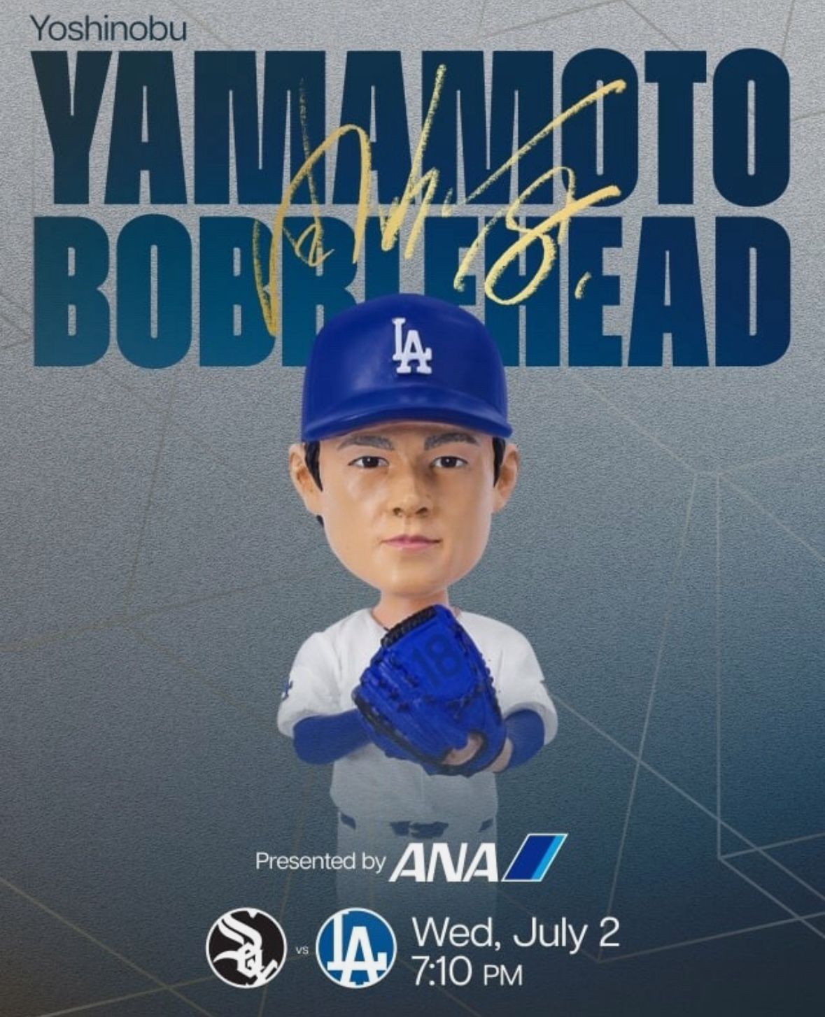 2 Tickets Dodgers Vs White Sox 7/2/25 Yoshinobu Bobblehead Giveaway