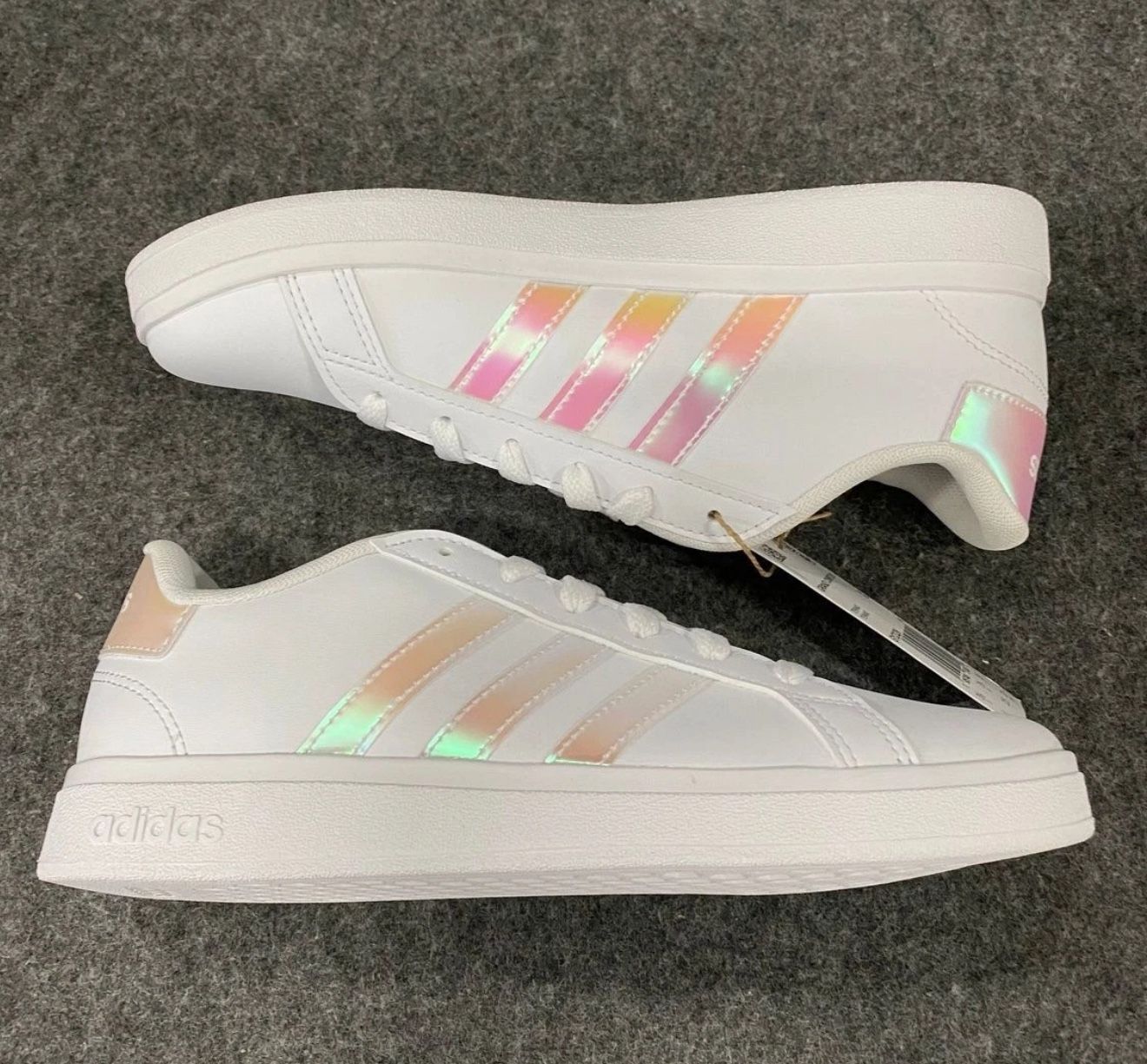 8.5 Wns / 7Y Kids Adidas Grand Court 2.0 K Tennis Shoes White GY2326 New Youth