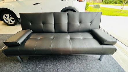 Modern black futon