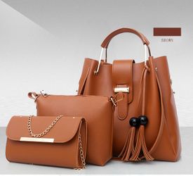 Faux Leather purse and handbags (3 piece set)