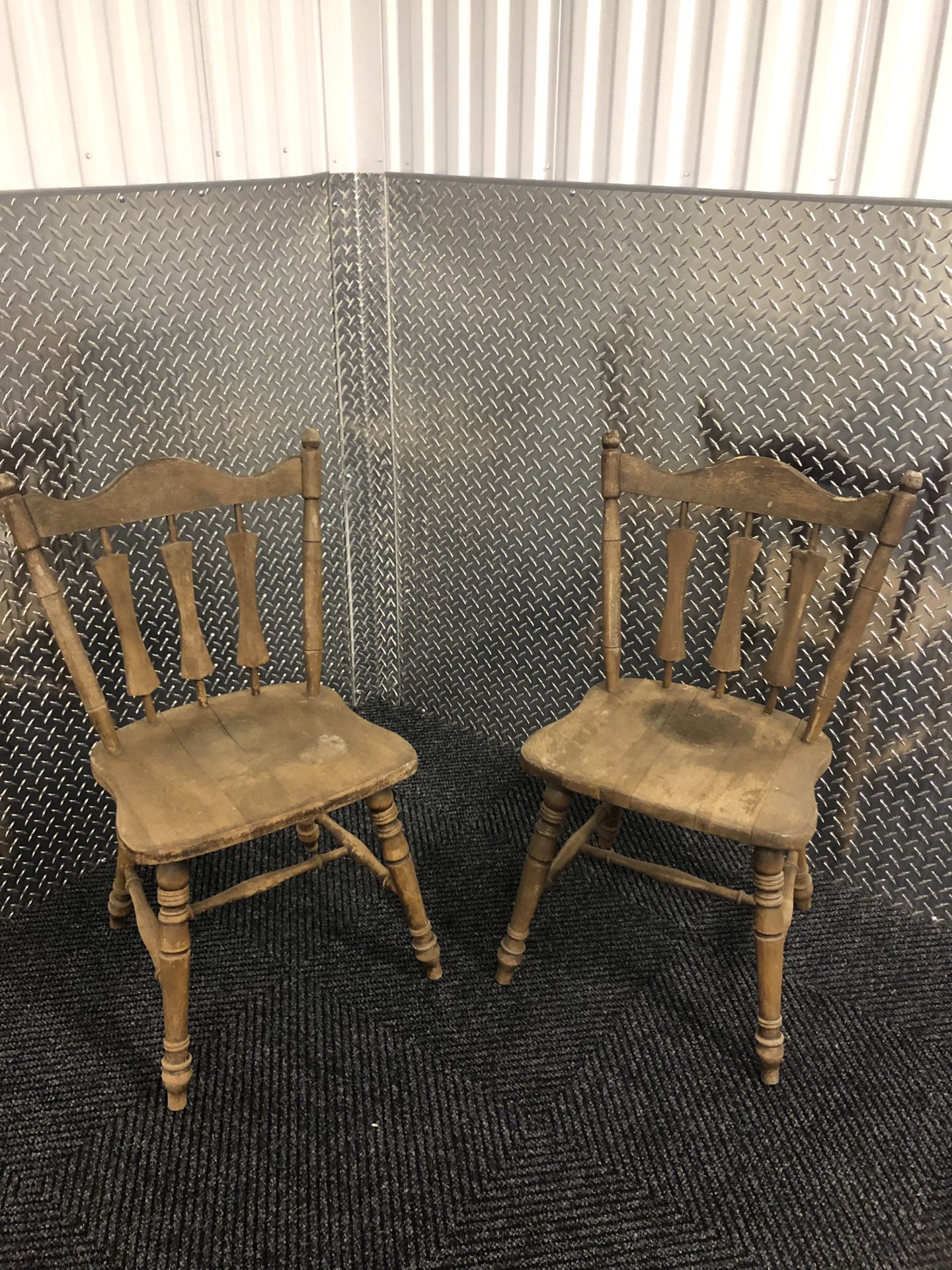 Three chairs wooden antique