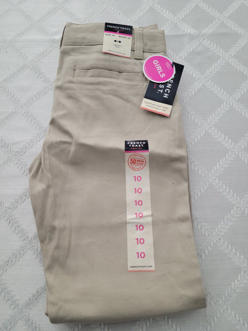 Khaki Uniform Pant Size 10 Girls