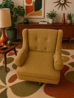 Vintage Mid Century Swivel Rock Chair