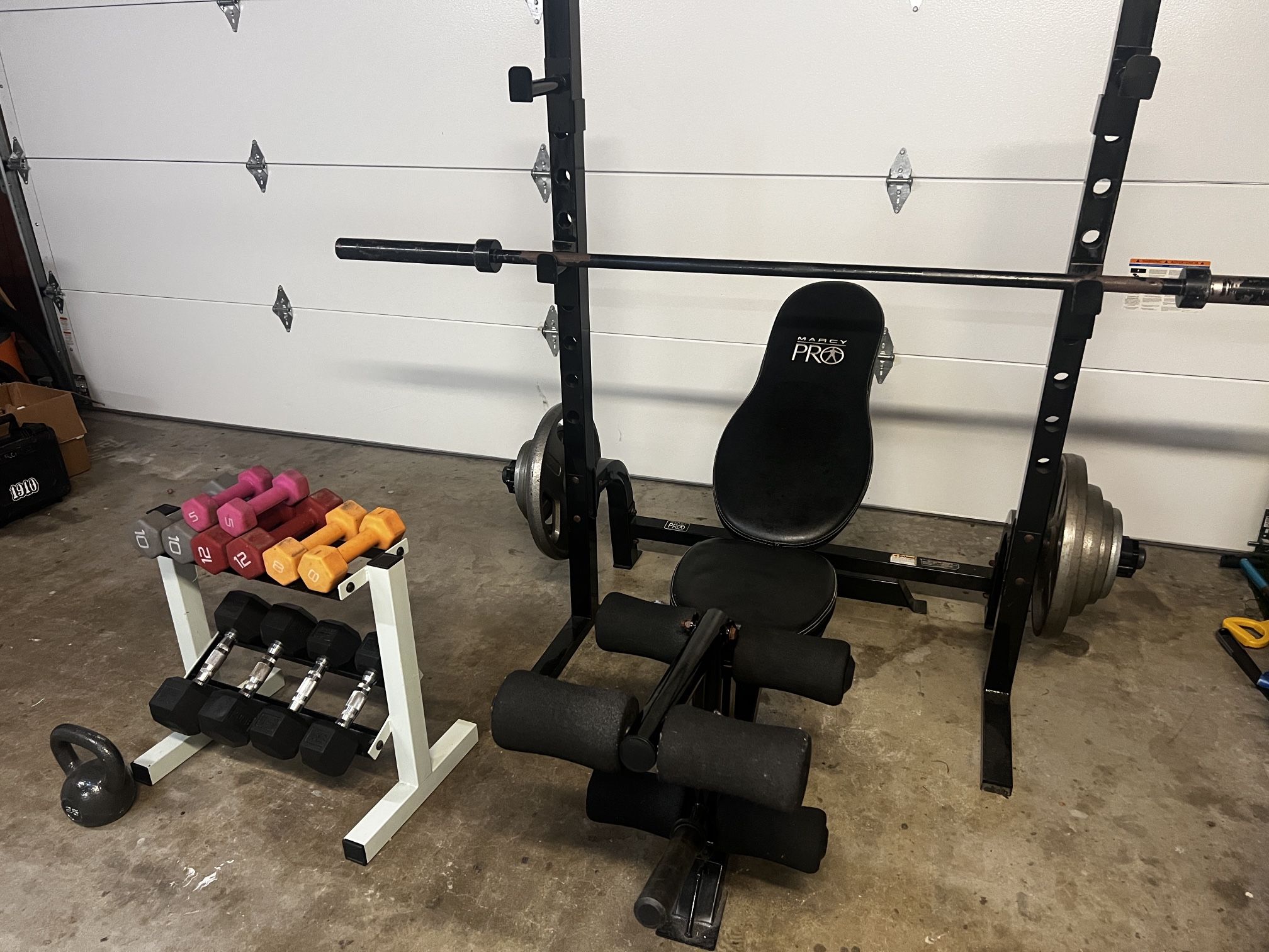 Workout bench And Weights