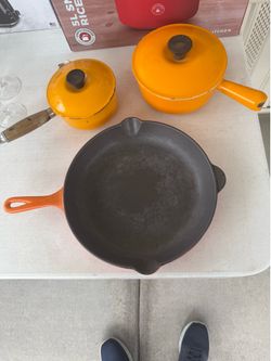 Lot of 3 Vintage Le Creuset Pots & Pan