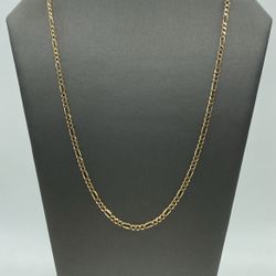 10KT YELLOW GOLD FIGARO LINK CHAIN 11.8G 22”