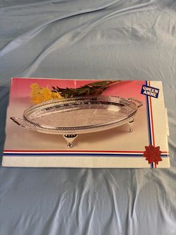 Oval gallery tray with handles royal