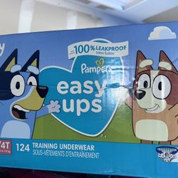 Pampers Training Pants - Easy Ups Boys & Girls Bluey - Size 3T-4T, 124 Count, Children's Potty Underwear