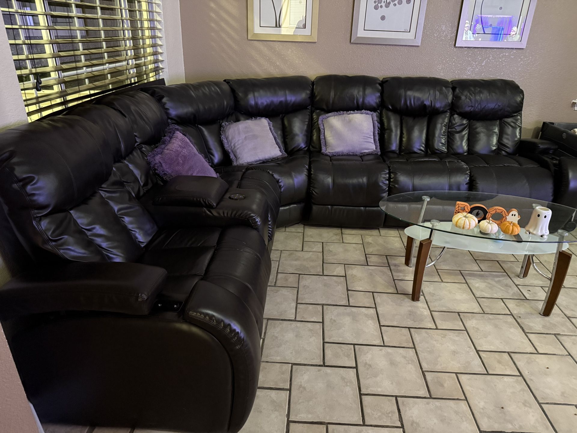 Sectional Livingroom Set Couches Recliner