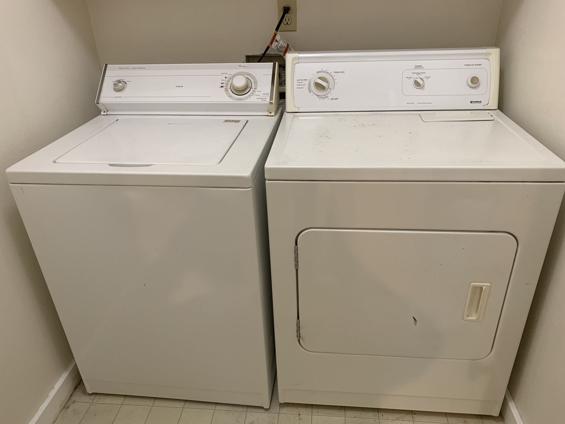 Whirlpool washer & Kenmore dryer