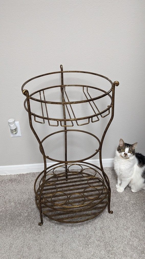Bar Cart Gold Brass