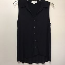 Women’s PINQUE Rayon/spandex black sleeveless High-low top… size-small