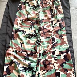 Wide leg pull up camouflage pants new