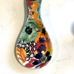 ANTHROPLOGIE  Amaryllis 8.5" CERAMIC SPOON REST