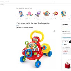 Gently Used VTech Sit, Stand and Ride Baby Walker $20