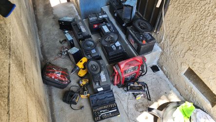 Car batteries, car stereos and impact/ tools