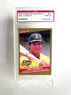 1986 Donruss Highlights Jose Canseco #55 Rookie RC Oakland A's PSA 9 Mint Card