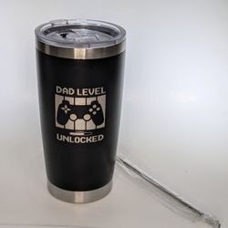 Dad level unlocked Tumbler 20oz – New Dad Gifts for First Time Daddy,