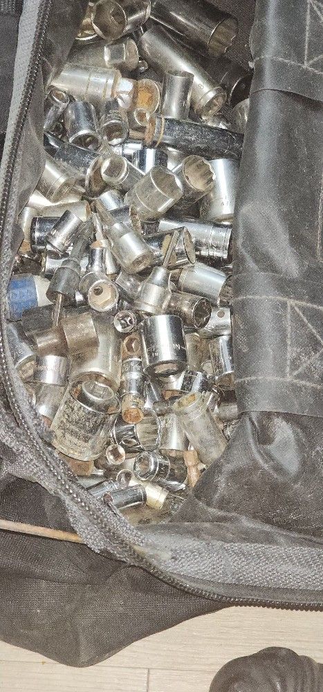Tool Bag Full Of Sockets , Socket Wrenches And Other Different Tools 320 Total