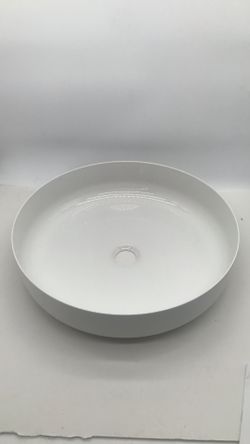 Alape AB .S0450.1 White Round Ceramic Vessel Bathroom Sink Glossy Modern 18”