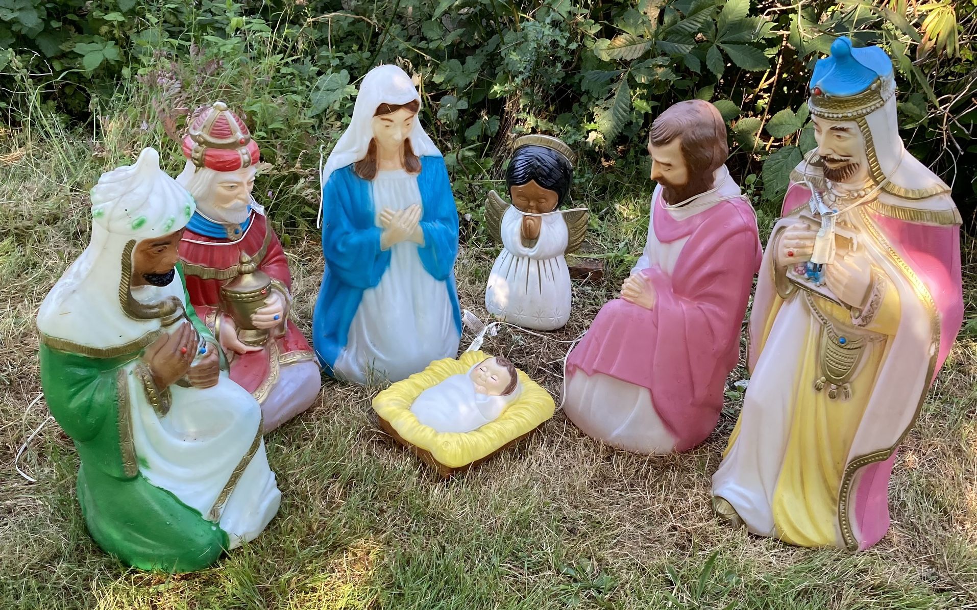 Vintage blow, mold, nativity set