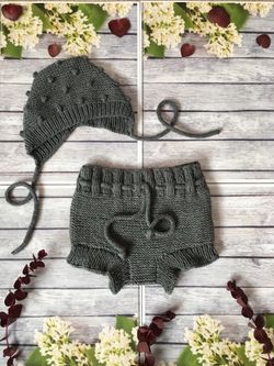 Hand knitted baby shorts