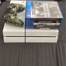 PS4 With Games And  Controller With Power & HDMI Cords 